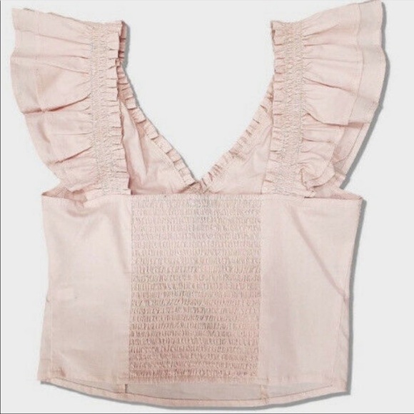 Wild fable ruffle pink crop top - Picture 2 of 4